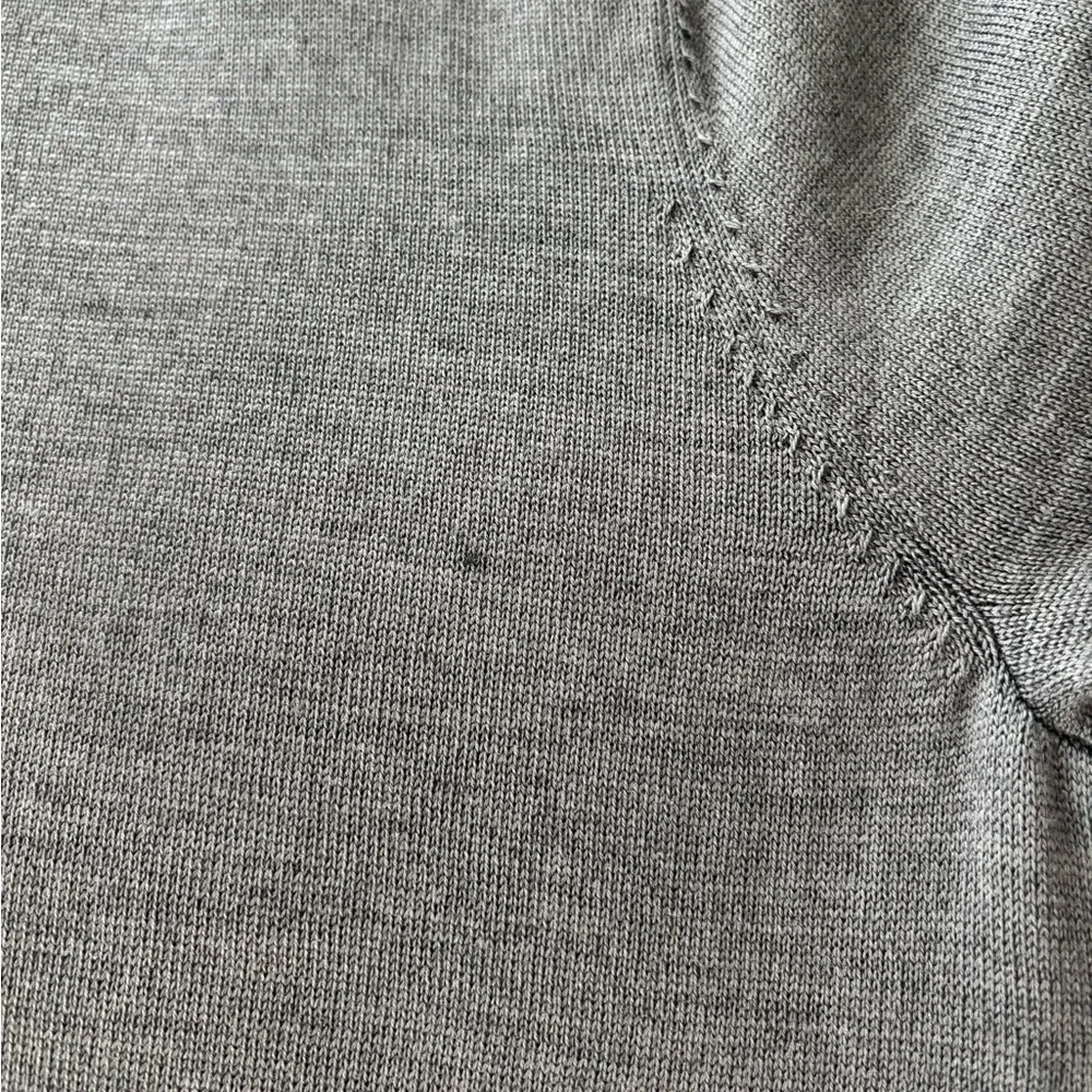 Ashworth Charcoal V-Neck Sweater Merino Wool XL Golf